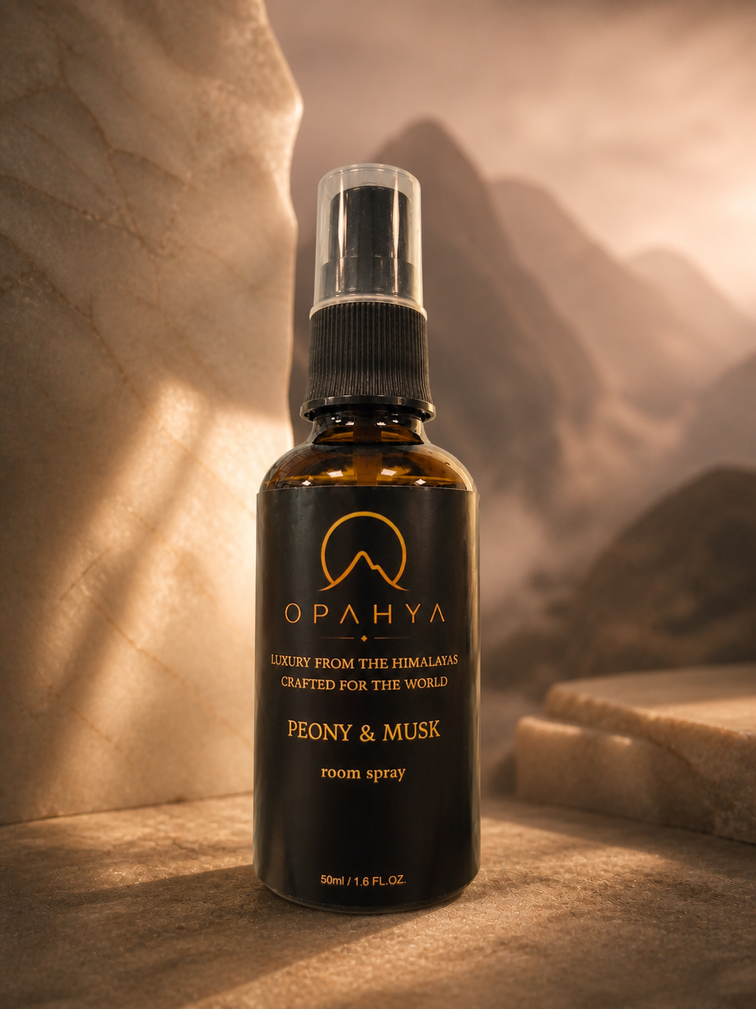 Opahya Peony and Musk 50 ml room spray bottle